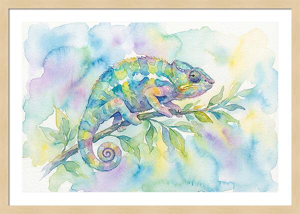 Chameleon Among Soft Hues
