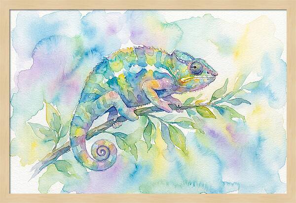 Chameleon Among Soft Hues