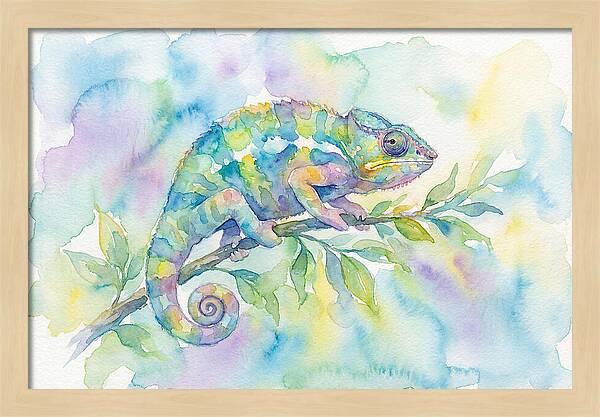 Chameleon Among Soft Hues