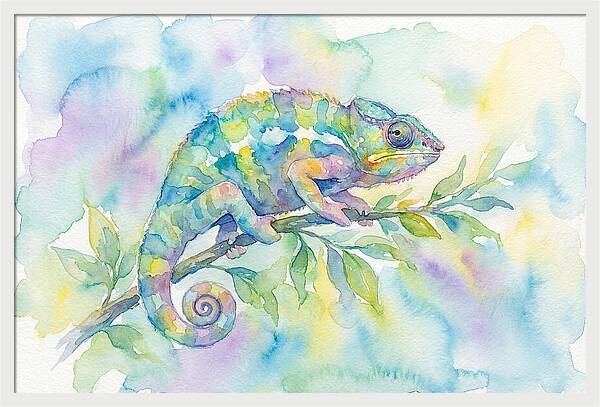 Chameleon Among Soft Hues