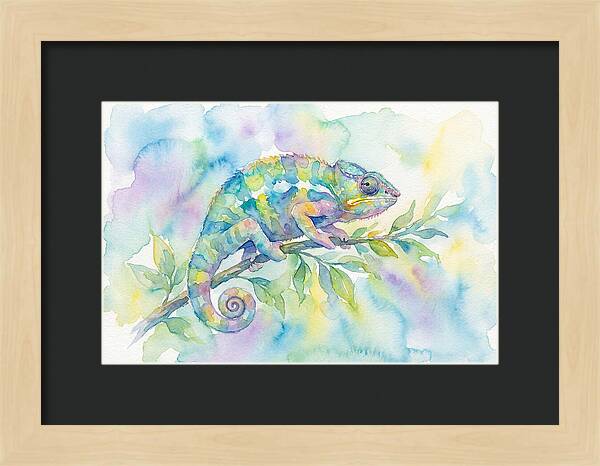 Chameleon Among Soft Hues