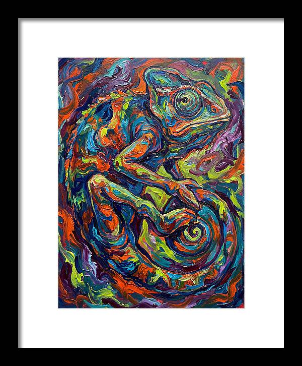 Chameleon In Vibrant Swirls