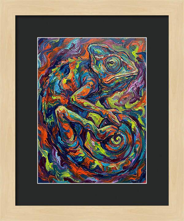 Chameleon In Vibrant Swirls