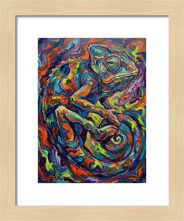 Chameleon In Vibrant Swirls