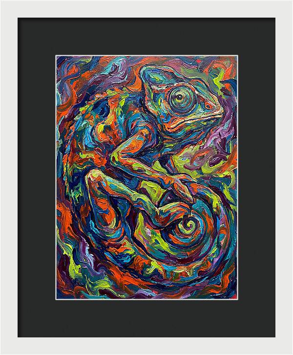 Chameleon In Vibrant Swirls