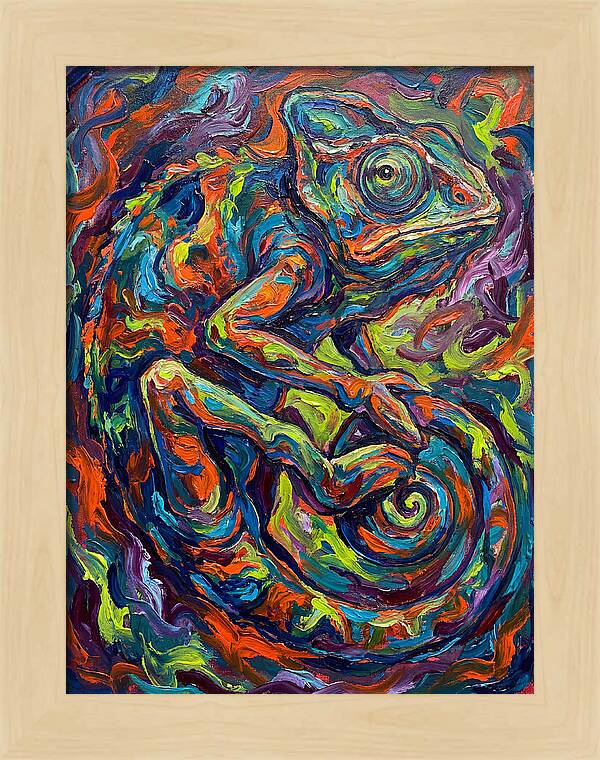 Chameleon In Vibrant Swirls