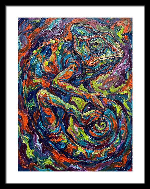 Chameleon In Vibrant Swirls