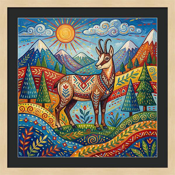 Chamois Amidst Lush Scenery