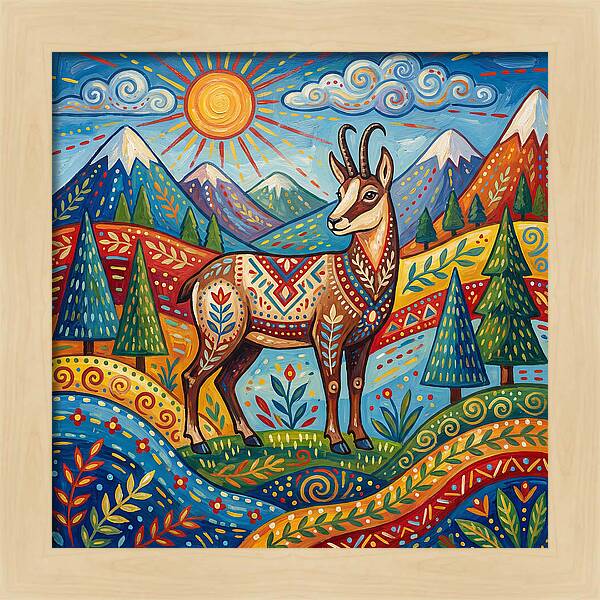 Chamois Amidst Lush Scenery