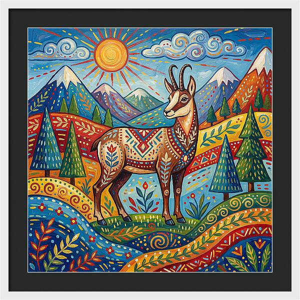 Chamois Amidst Lush Scenery
