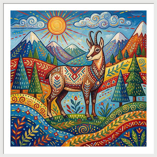 Chamois Amidst Lush Scenery