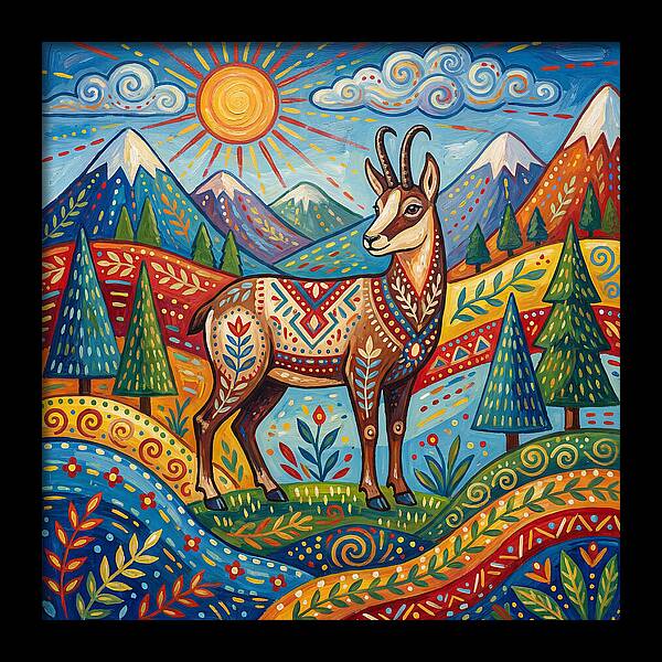 Chamois Amidst Lush Scenery