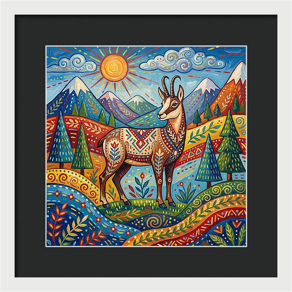 Chamois Amidst Lush Scenery