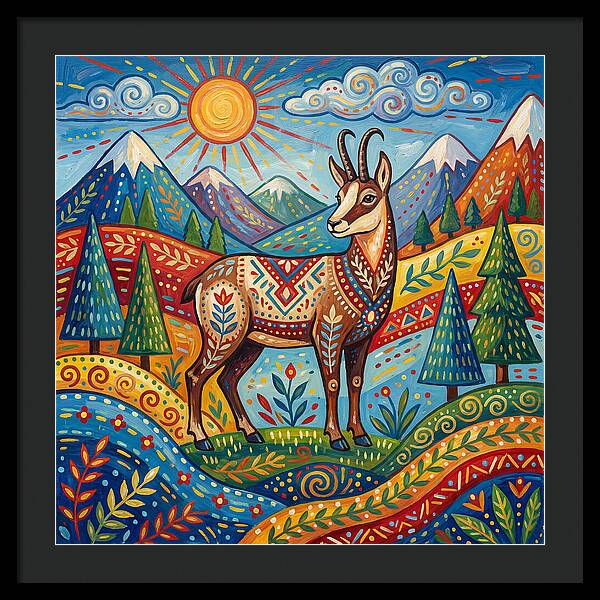 Chamois Amidst Lush Scenery