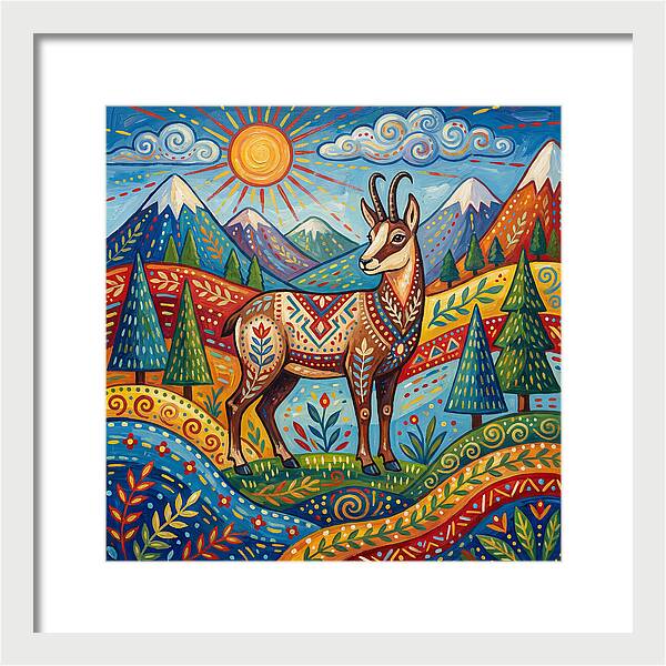 Chamois Amidst Lush Scenery