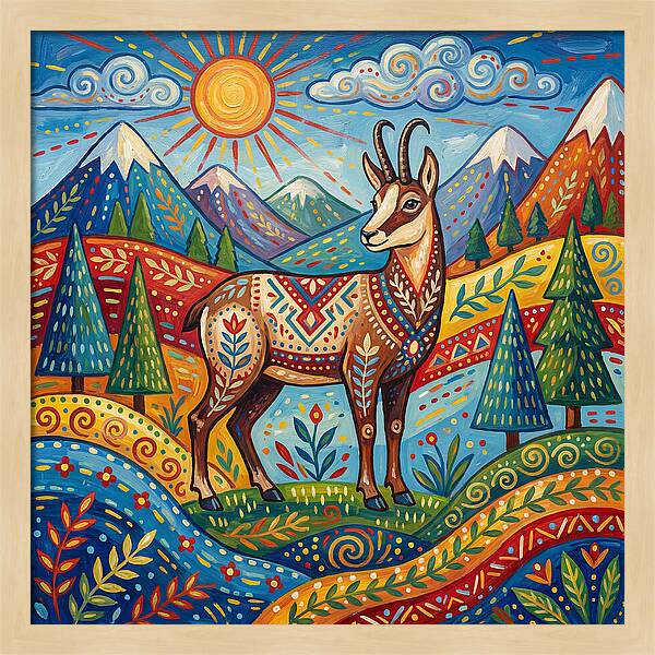 Chamois Amidst Lush Scenery
