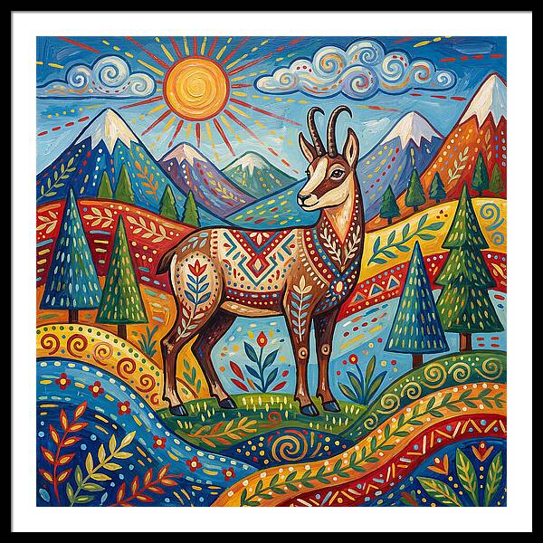 Chamois Amidst Lush Scenery