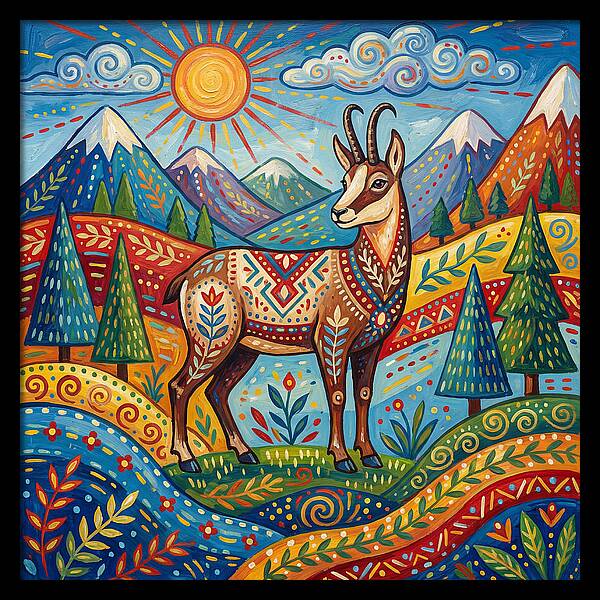 Chamois Amidst Lush Scenery