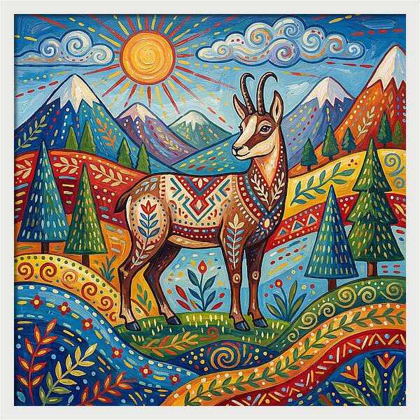 Chamois Amidst Lush Scenery