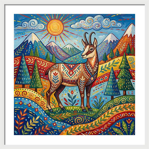 Chamois Amidst Lush Scenery