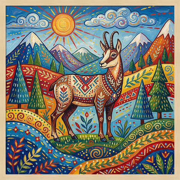 Chamois Amidst Lush Scenery