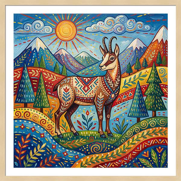 Chamois Amidst Lush Scenery