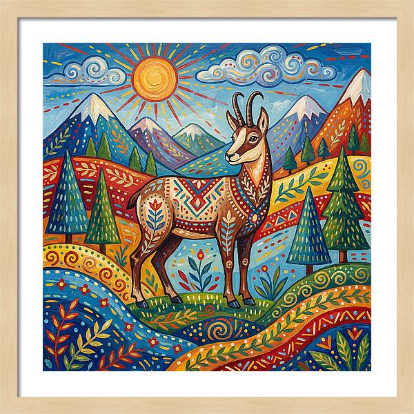 Chamois Amidst Lush Scenery