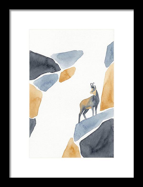Chamois Among Abstract Rocks