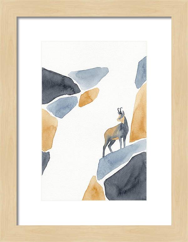Chamois Among Abstract Rocks