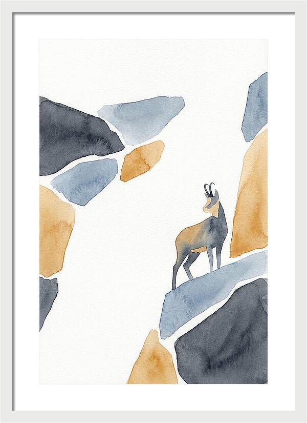 Chamois Among Abstract Rocks