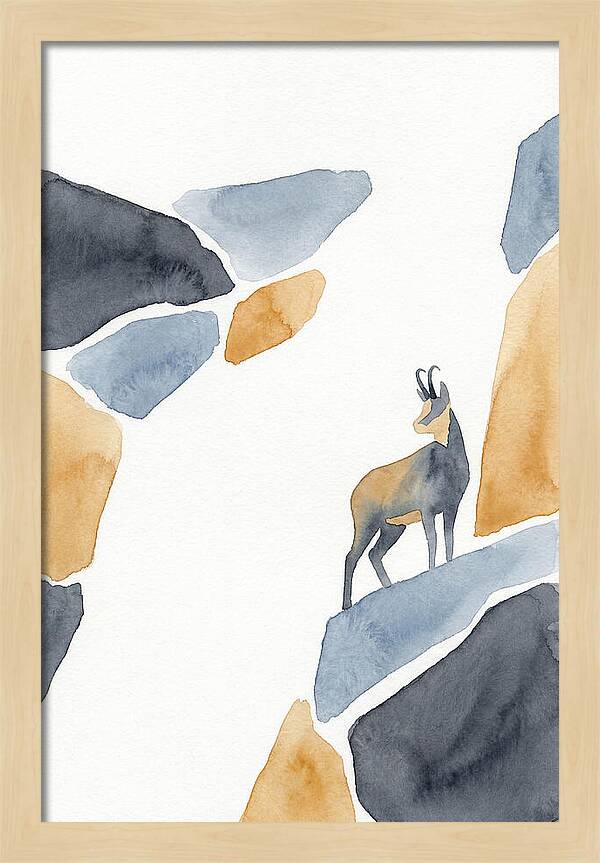 Chamois Among Abstract Rocks