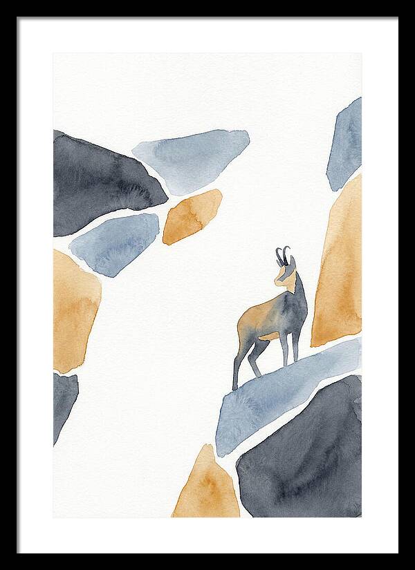 Chamois Among Abstract Rocks