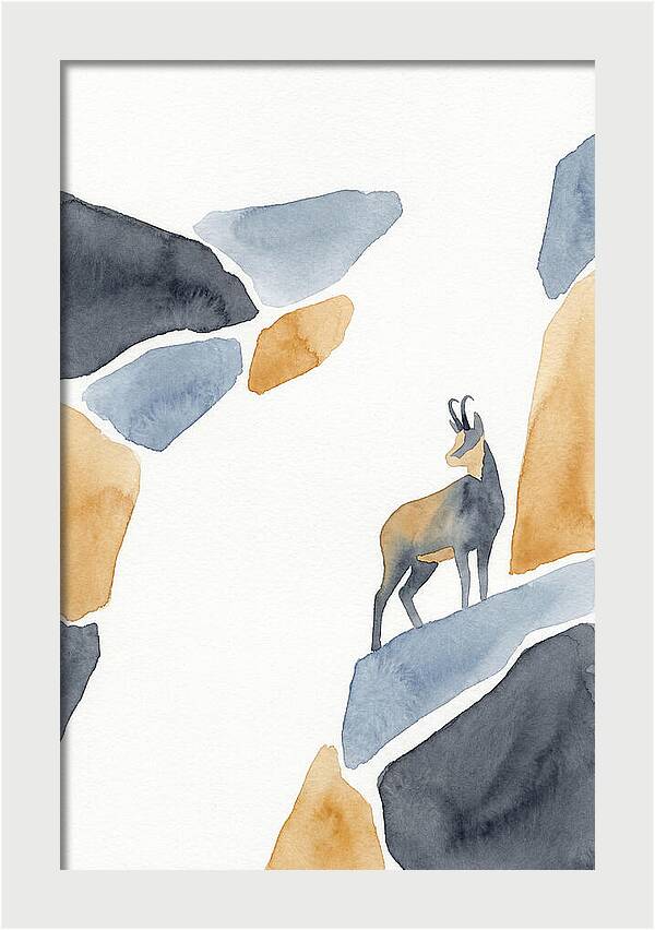 Chamois Among Abstract Rocks