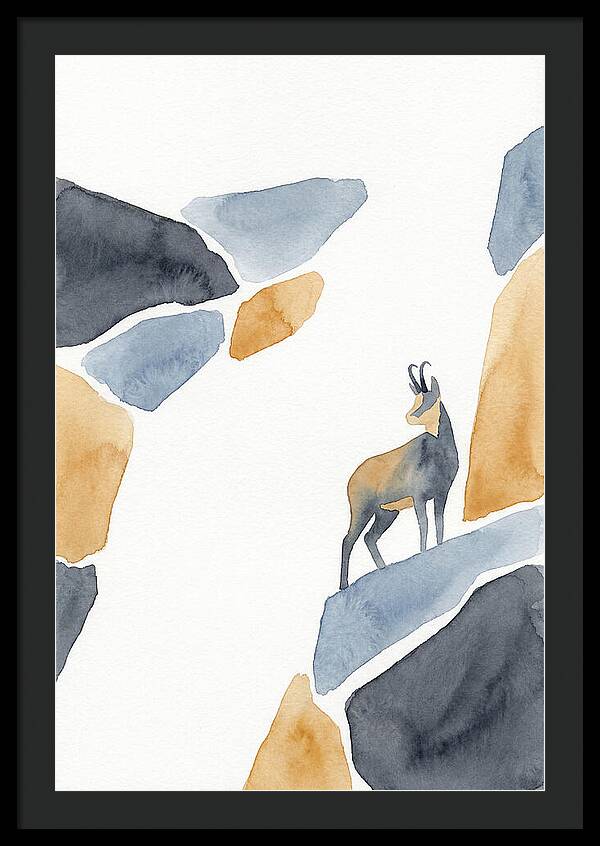 Chamois Among Abstract Rocks
