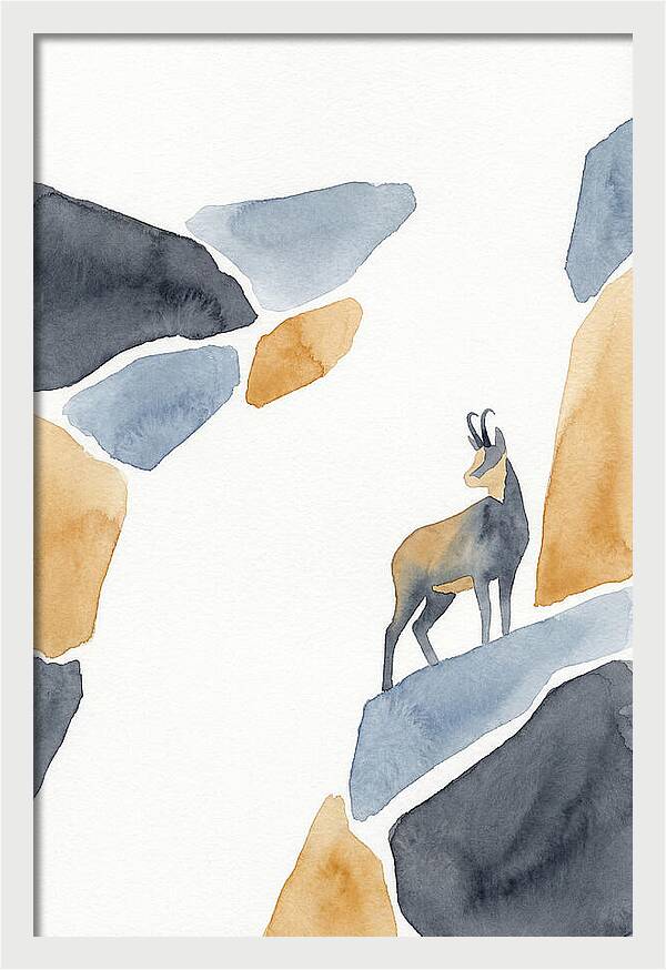 Chamois Among Abstract Rocks