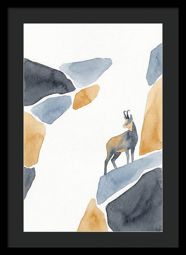 Chamois Among Abstract Rocks