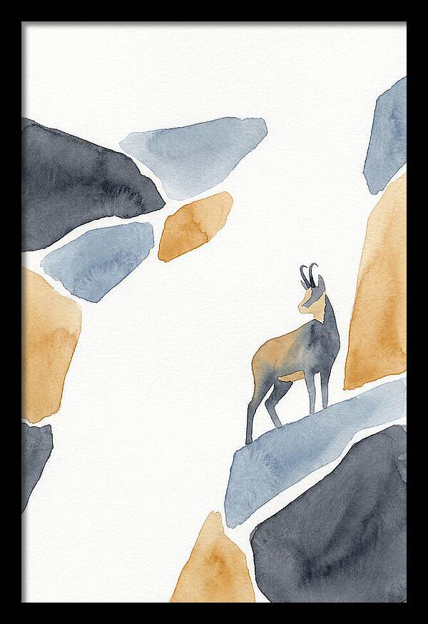 Chamois Among Abstract Rocks