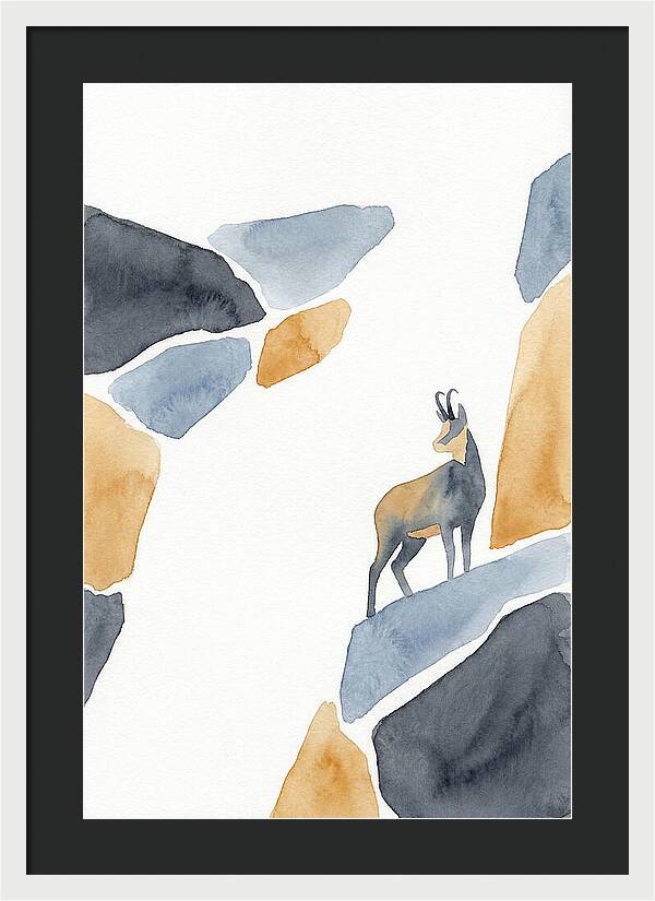 Chamois Among Abstract Rocks