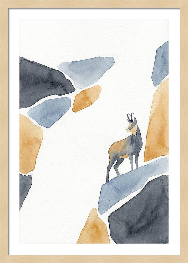 Chamois Among Abstract Rocks