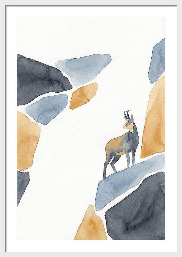 Chamois Among Abstract Rocks