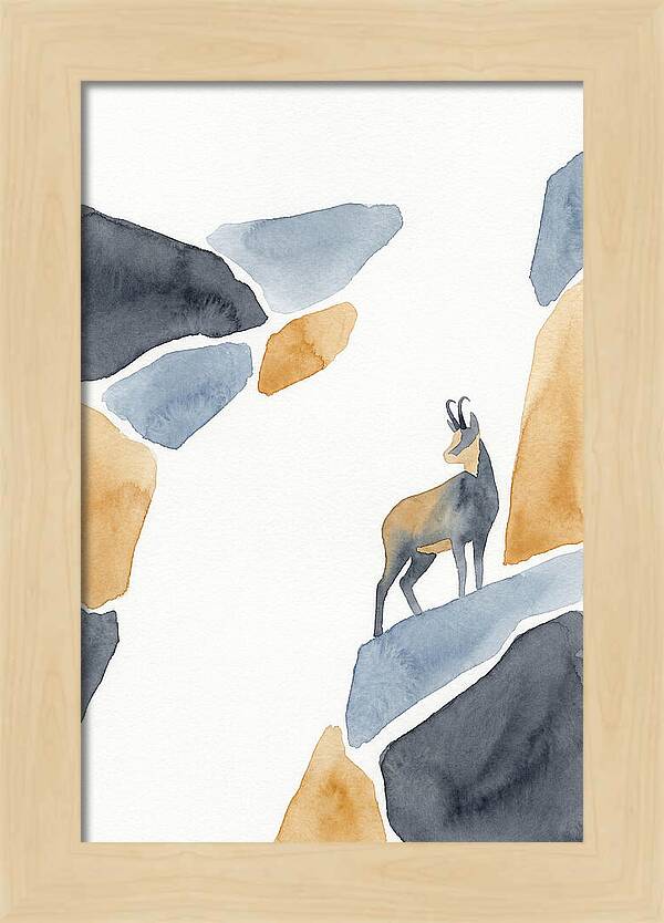 Chamois Among Abstract Rocks