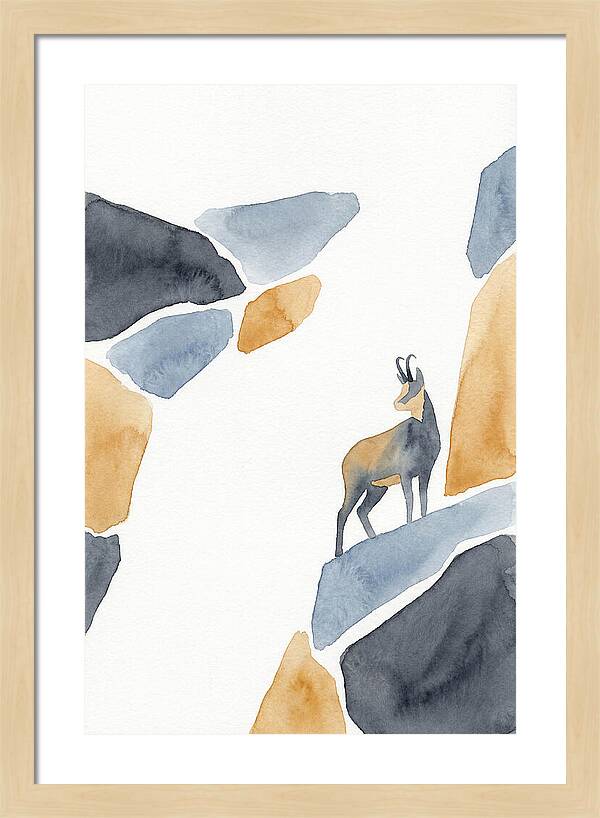 Chamois Among Abstract Rocks