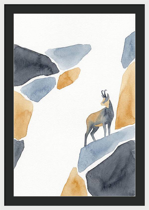 Chamois Among Abstract Rocks