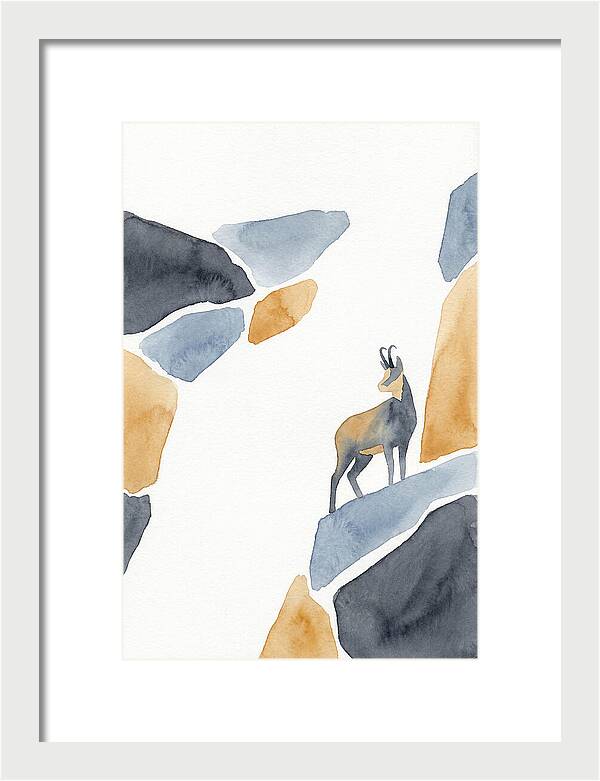 Chamois Among Abstract Rocks