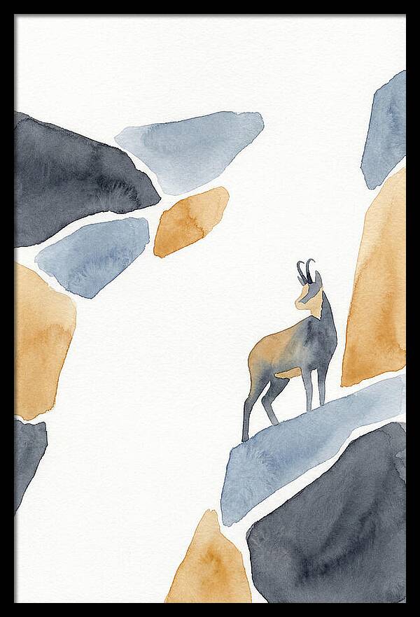 Chamois Among Abstract Rocks