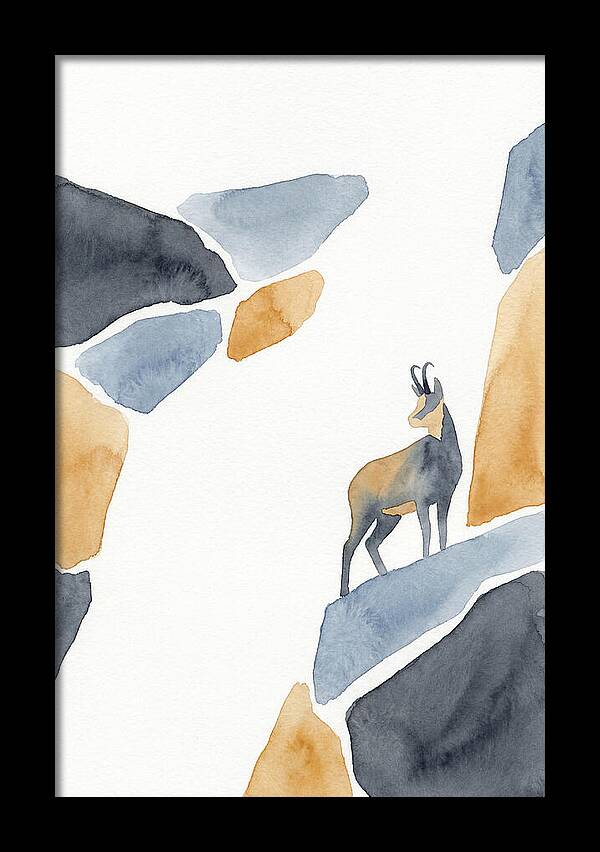 Chamois Among Abstract Rocks
