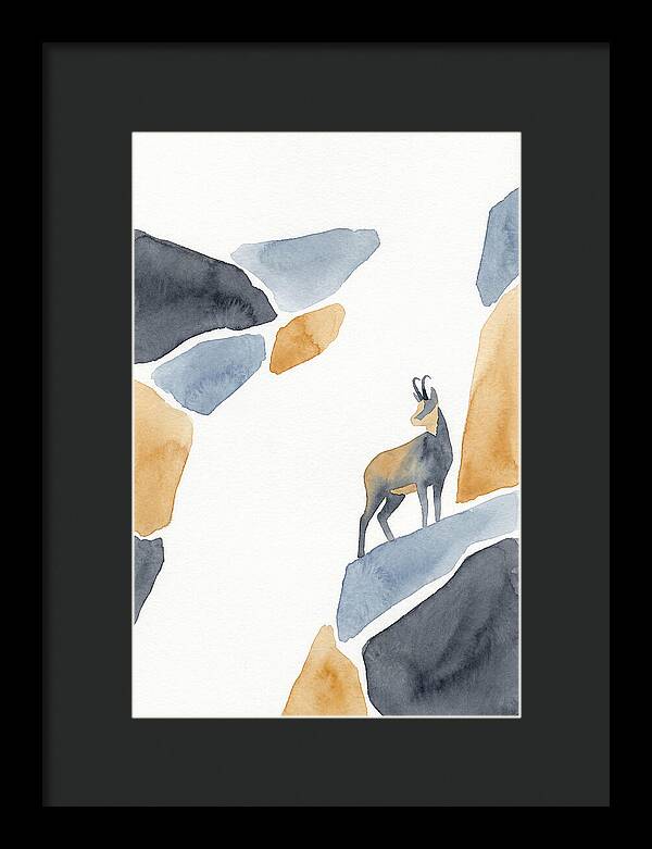 Chamois Among Abstract Rocks