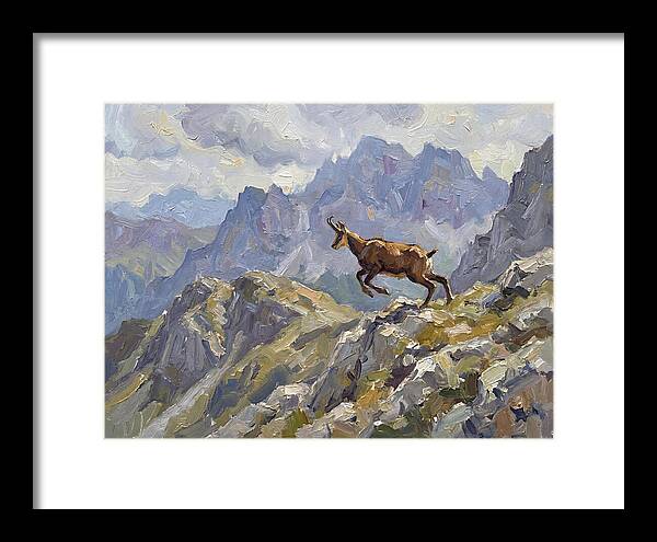 Chamois Bound In Alpine Landscape