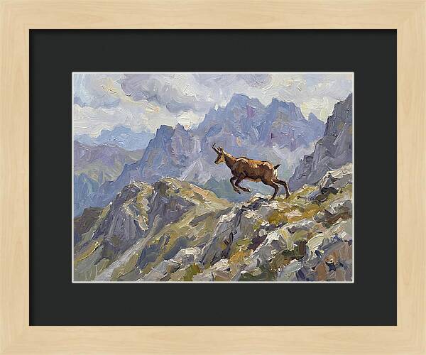 Chamois Bound In Alpine Landscape