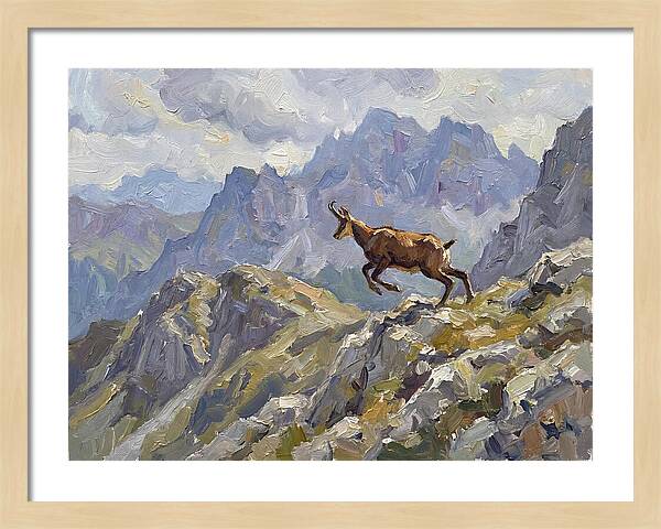 Chamois Bound In Alpine Landscape